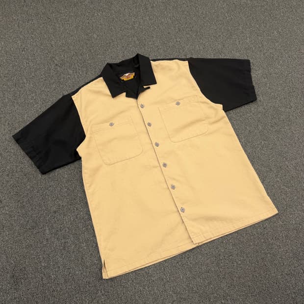 OS) 할리데이비슨 빈티지 후면 자수 반팔셔츠