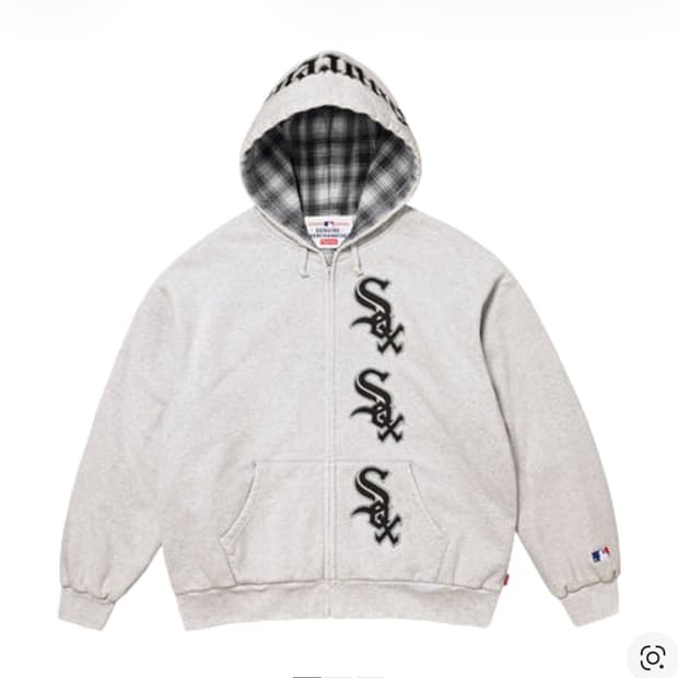 (S) 25fw 슈프림 시카고 mlb 화이트 삭스 후드집업