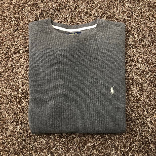 폴로 랄프로렌 와플 그레이 롱슬리브