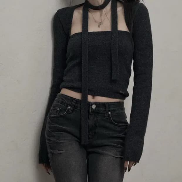 카키포인트 볼레로 셋업 차콜