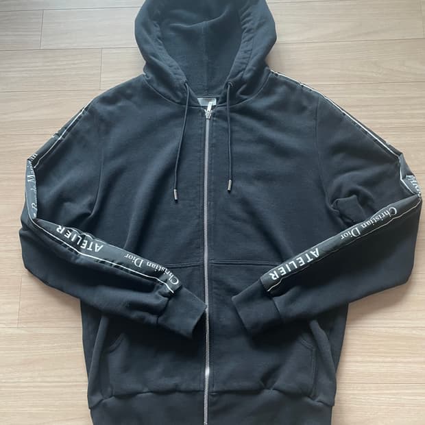 디올 옴므 아뜰리에 후드 집업 블랙 L