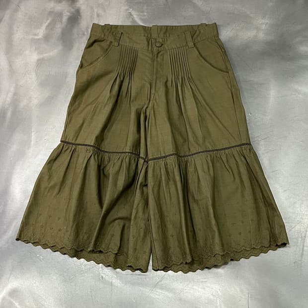  빈티지 자수 펀칭 스커트 팬츠 y15845