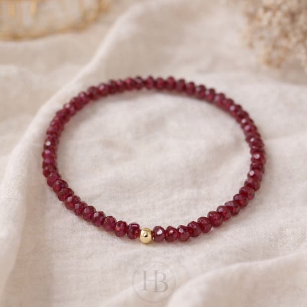 탄생석팔찌| 1월 탄생석| 컷팅 가넷 3mm 원석 팔찌