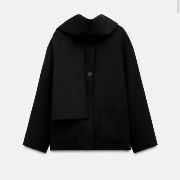 자라 울 머플러 숏코트
