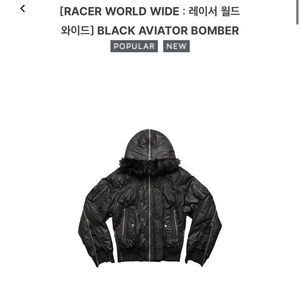 레이서 월드와이드 BLACK AVIATOR BOMBER (L)