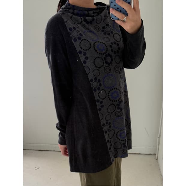 일본빈티지 타원 패턴 롱슬리브