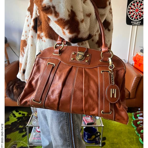 90-00s Old MISSONI Real Leather Tote Bag