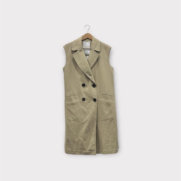 로스트인미 이탈리아 브랜드 코튼 롱 더블버튼 베스트 44-55