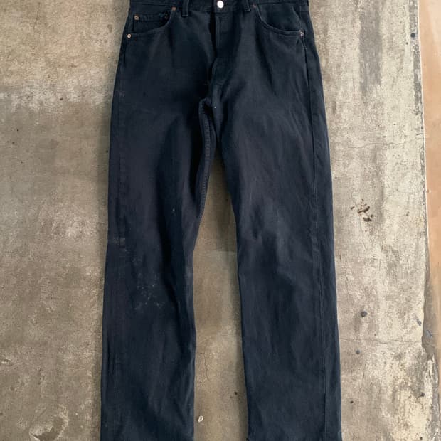 90s 리바이스 501 블랙 데님팬츠 36X34