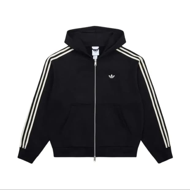 아디다스 후드 집업 - 블랙:크림화이트 / KC9315