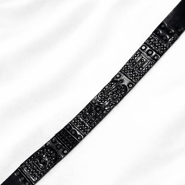 디젤 빅로고 엠블럼 스터드 빈티지 레더 벨트