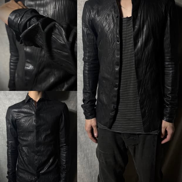 m.a+ 09SS Crinkled Lambskin Shirt Jacket