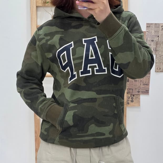 [프립]XL(12)/GAP 갭키즈 카모플라쥬 후드티