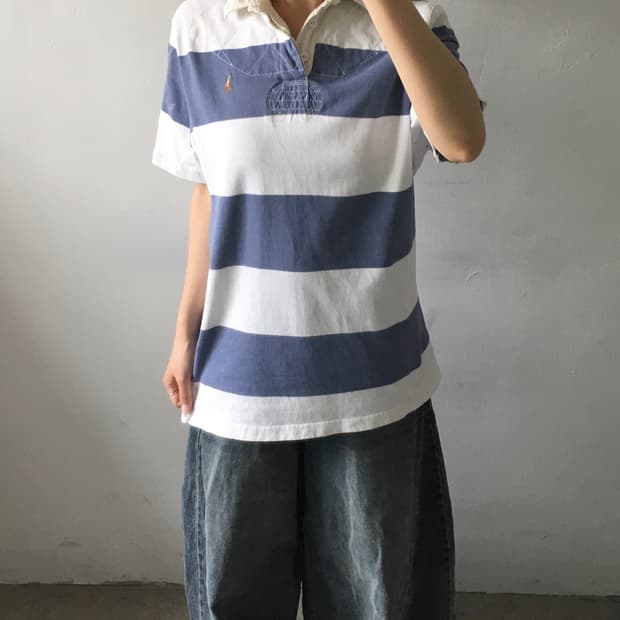 폴로 랄프로렌 스트라이프 럭비 피케티