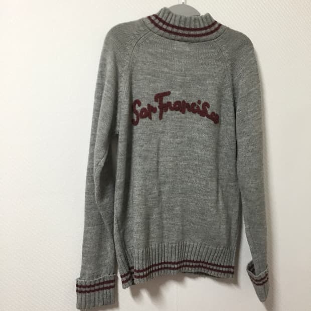 vintage patch knit varsity outer