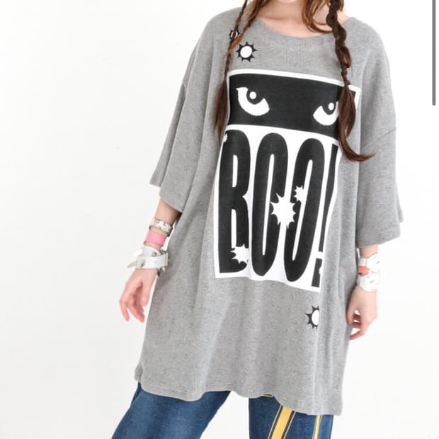 샵페어리 cat's eyes flower waffle top (grey)