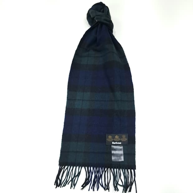 MX543 바버 램스울캐시미어 블랙워치 네이비 머플러 목도리