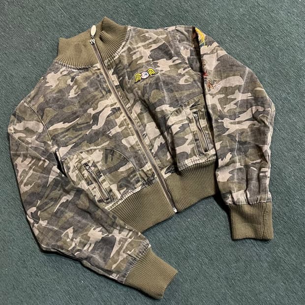 본더치 카모 집업 자켓 자수 포인트