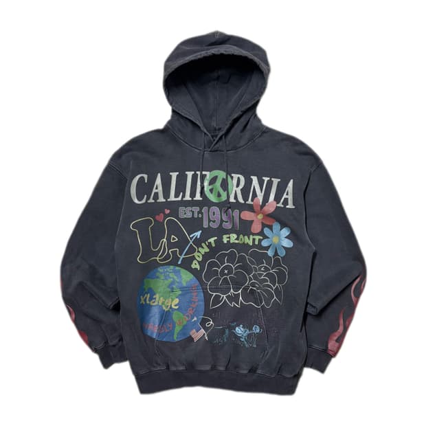 XLARGE Pigment Dyed Peace 후드스웻셔츠 
