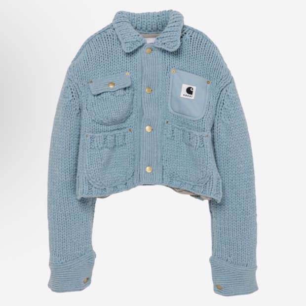 사카이 x 칼하트 WIP 니트 자켓 미시간 라이트 블루 사이즈1 [판매]