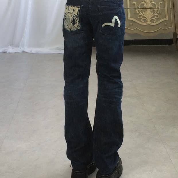 Evisu back pocket point denim pants