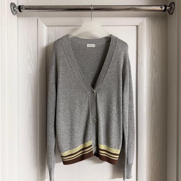 Silver Metalic Knit Cardigan