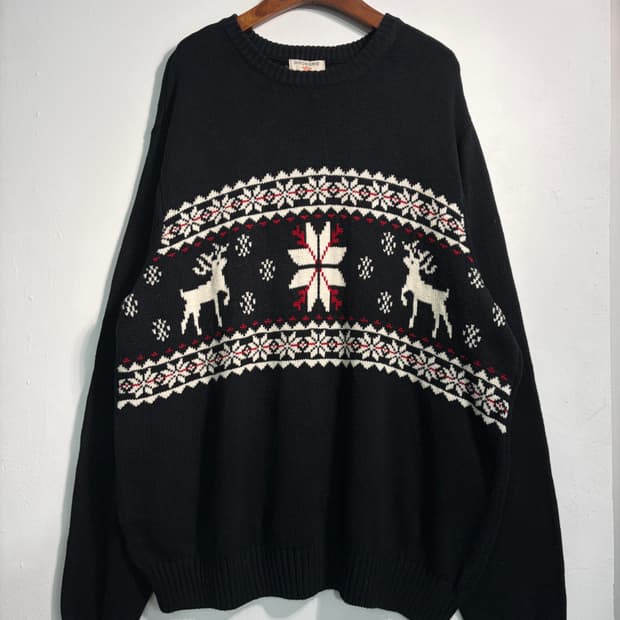 코튼 100% 니트 노르딕 니트 L