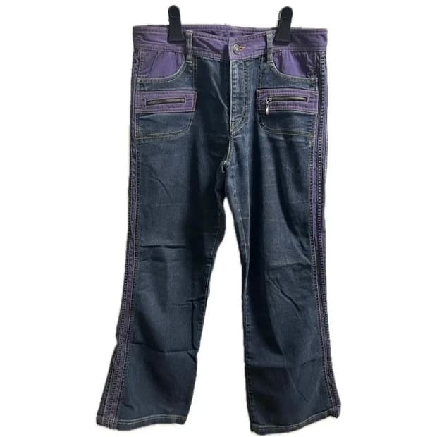 빈티지 퍼플 보리포인트 바지 팬츠