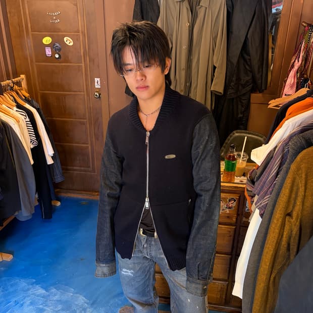 DSQUARED 디스퀘어드 울 캐시미어 니티드 데님 자켓