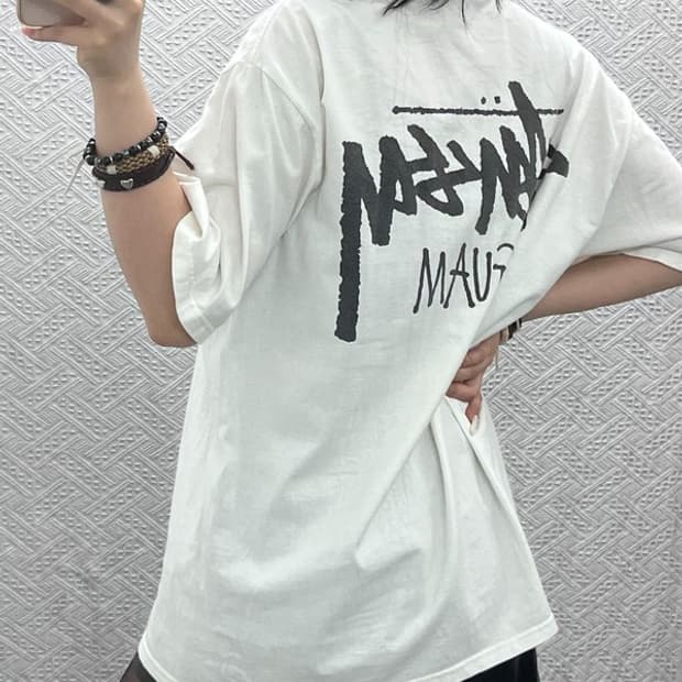 스투시 괌 빈티지 캐주얼 스트릿 빅로고 반팔티 L C10997