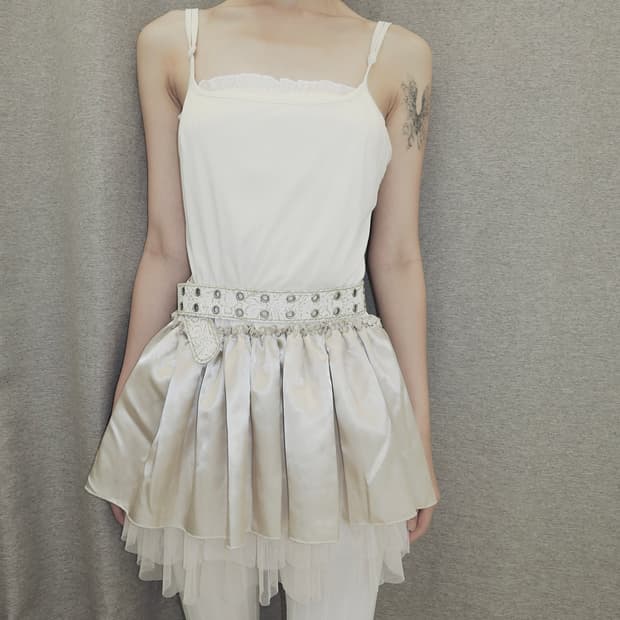 Shimmer Satin Tulle Lace Dress