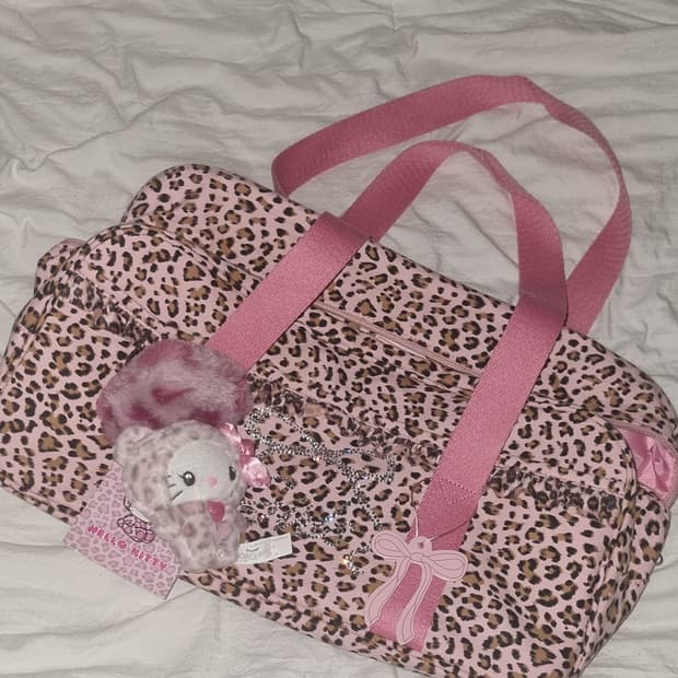 러브메탈파이 걸즈백 핑크 호피 가방 갸루 숄더백 베메클 레오파드 오네갸루
