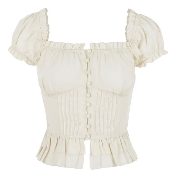 페일제이드 줄리 프릴 버튼 블라우스