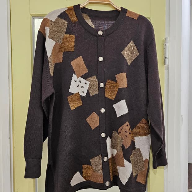 Japan 초코브라운 페이크가디건 울니트