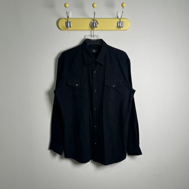 OMOKOS 오모코스 블랙 스웨이드 웨스턴 셔츠 L