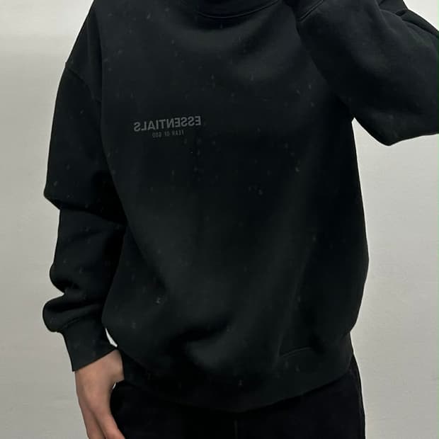 21SS 피어오브갓 에센셜 오버핏 모크넥 풀오버 블랙 맨투맨[M]