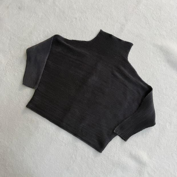 실측확인 빈티지 플리츠 폴라넥 0324T