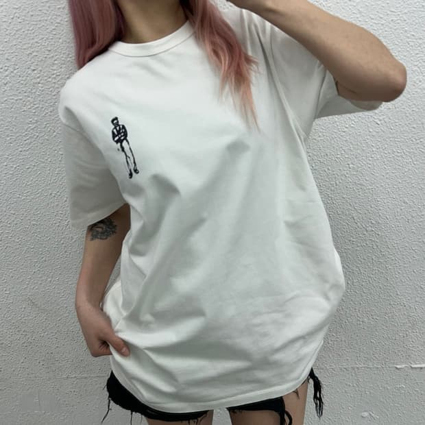 CP컴퍼니 휴먼 프린팅 화이트 반팔