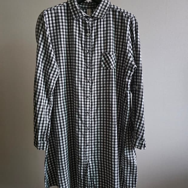 LITTLE MARKET 깅엄 체크 셔츠 원피스