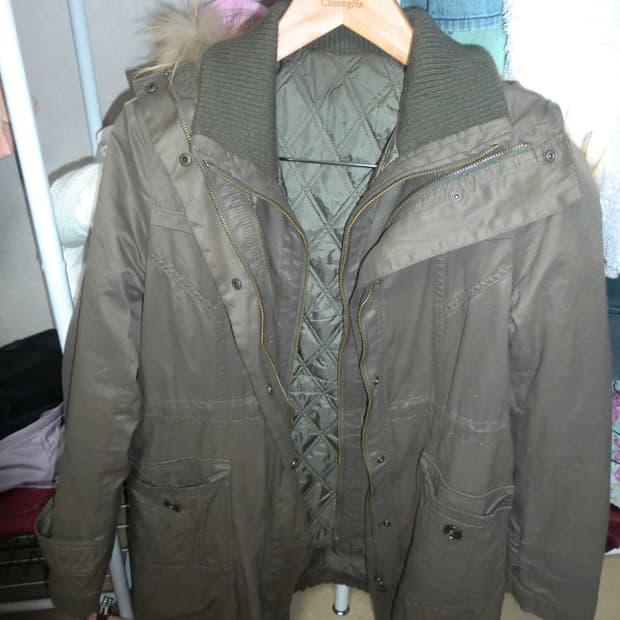 카키 털 야상 빈티지 모리걸 펑크 하구미 