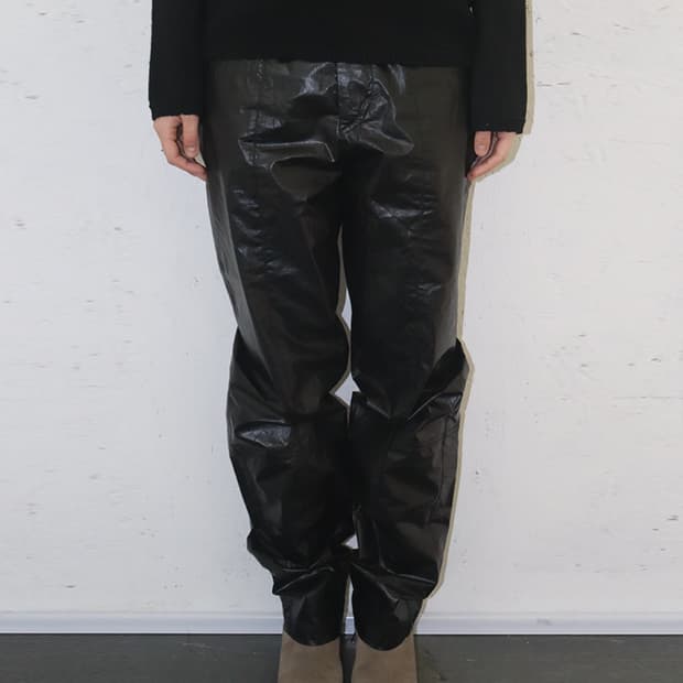 이자벨 마랑 패널드 코팅 스트레이트 레그 팬츠