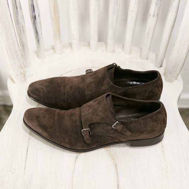 Suede Double Monk Strap Shoes
