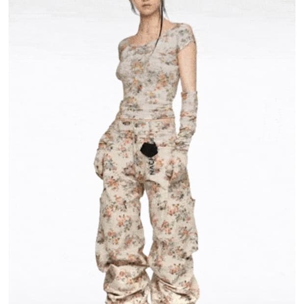 구해요)Nache 핀턱 플라워팬츠 1/2사이즈