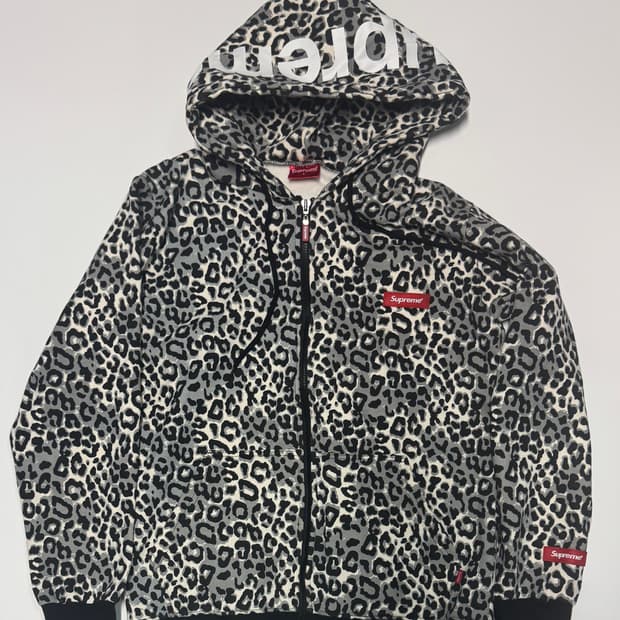 슈프림 Supreme 커스텀 레오파드 후드집업 L