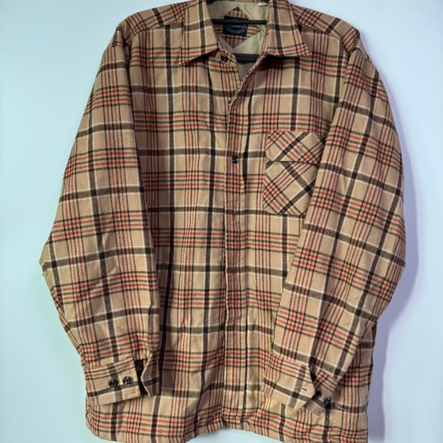 1/2 penny 패딩 체크 셔츠 L