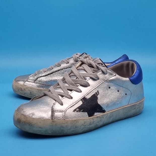 o 골든구스 실버 플래그 스니커즈35 220