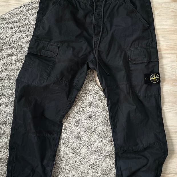 19SS 슈프림 스톤 아일랜드 카모 카고 팬츠 블랙
