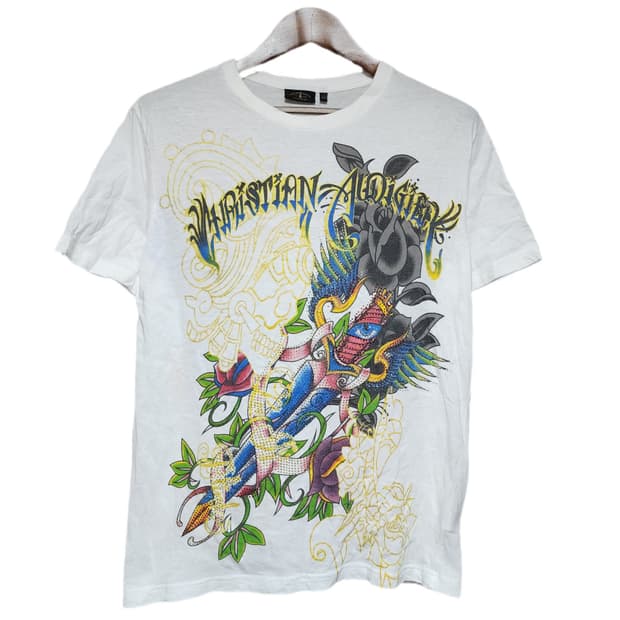 Christian Audigier Y2k Oriental 큐빅 롱슬리브