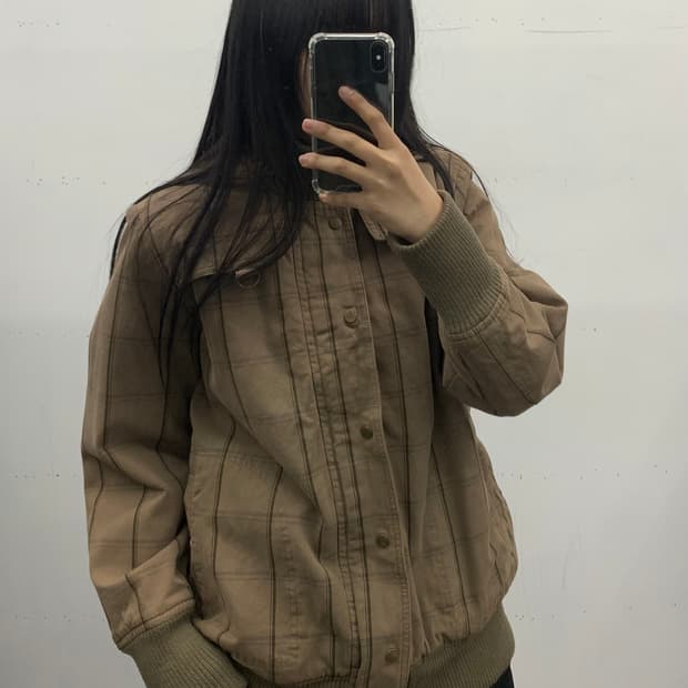 재패니즈 체크 봄버자켓