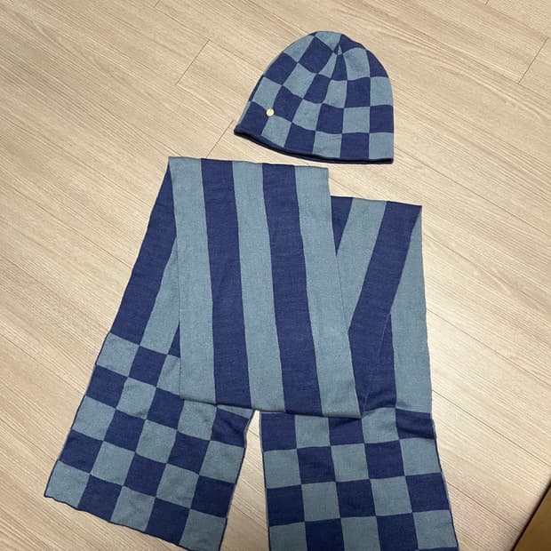 더오픈프로덕트 CHESSBOARD CHECK BEANIE,MUFFLER